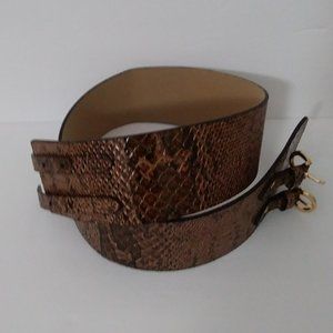 Double Buckle Brown Snake Belt Size Medium